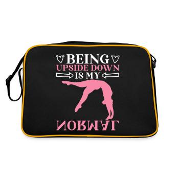 Cartwheel Gymnast Gymnastics Being Upside Down Is - Retro Bag - black/gold - Back