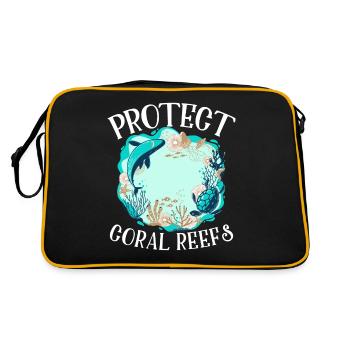 Protect Coral Reefs Coral Aquarium - Retro Bag - black/gold - Back