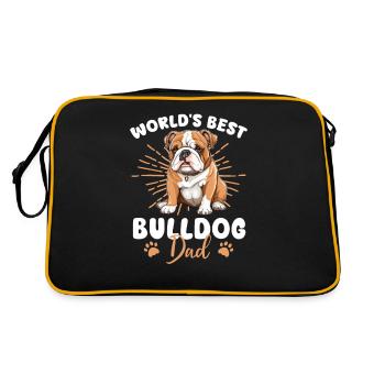 Bulldog Dog Bulldog Dad - Retro Tasche - Schwarz/Gold - Hinten