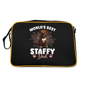 American Staffordshire Terrier Groovy Staffy Dad - Retro Bag - black/gold - Back