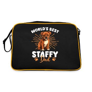 American Staffordshire Terrier Groovy Staffy Dad - Retro Bag - black/gold - Back