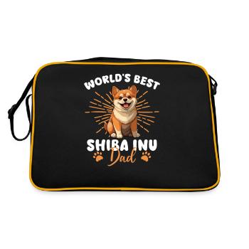 Shiba Inu Groovy Shiba Papa - Sac Retro - noir/or - Dos