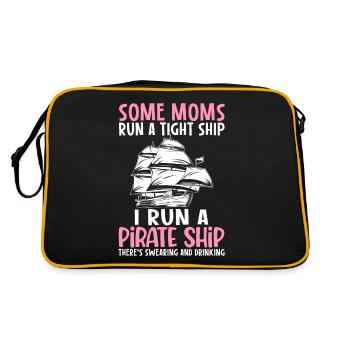 Moms Pirate Ship Drinking Pirate Ship Mom - Retro Bag - black/gold - Back