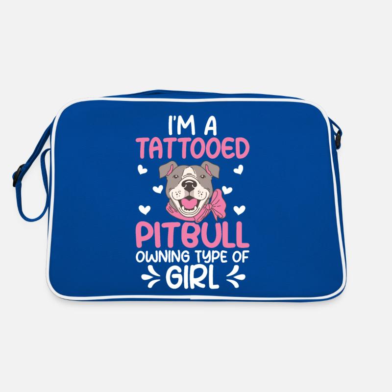 Tätowierter Pitbull Mädchen Tätowierter Pitbull Retro Tasche