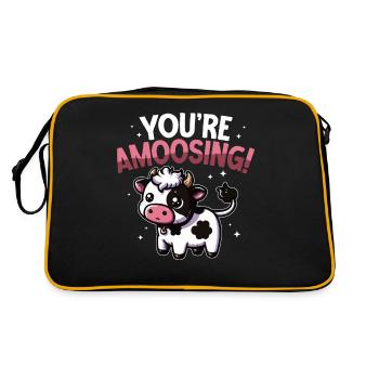 Tu es amoosing, mignon et drôle amoureux des vaches - Sac Retro - noir/or - Dos