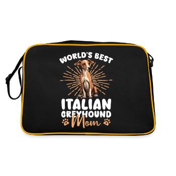 Italienisches Windspiel Lévrier Italien Maman - Sac Retro - noir/or - Dos