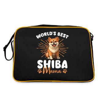 Shiba Inu Groovy Shiba Mama - Sac Retro - noir/or - Dos