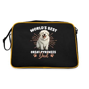 Pyrenean Mountain Dog Great Pyrenees Dad - Retro Bag - black/gold - Back