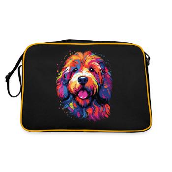 Aquarelle coloré Labradoodle - Sac Retro - noir/or - Dos