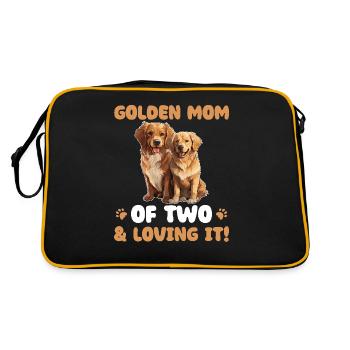 Golden Retriever Golden Mom of two - Retro Bag - black/gold - Back