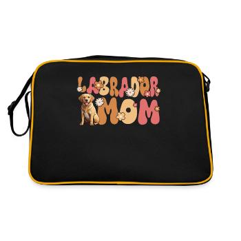 Labradorrador Retriever Groovy Labrador Mom - Retro Tasche - Schwarz/Gold - Hinten