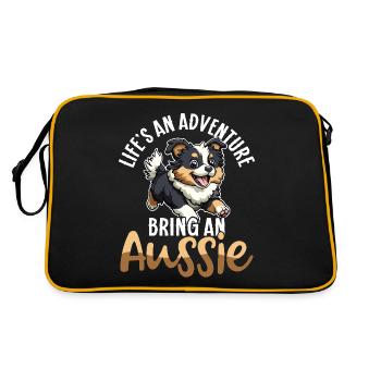 Berger Australien Chien Aussie Maman Aussie Papa - Sac Retro - noir/or - Dos