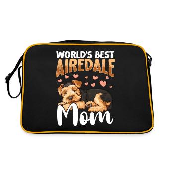 Airedale Terrier Chien Airedale Maman - Sac Retro - noir/or - Dos