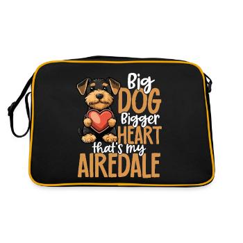 Airedale Terrier Chien Airedale Love - Sac Retro - noir/or - Dos