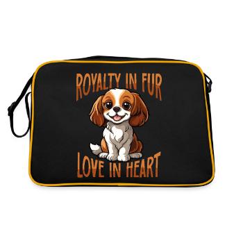 Cavalier King Charles Spaniel Royauté en Fourrure - Sac Retro - noir/or - Dos