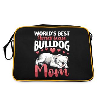Bouledogue américain blanc Bouledogue américain maman - Sac Retro - noir/or - Dos