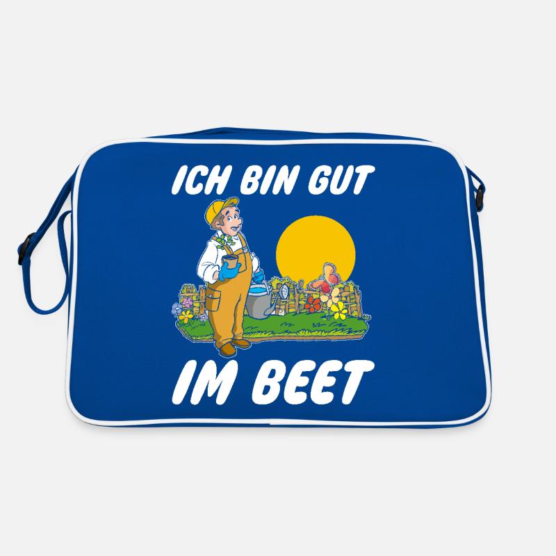Ich bin gut im Beet Gärtner Wortspiel Gartenfreund Retro Tasche