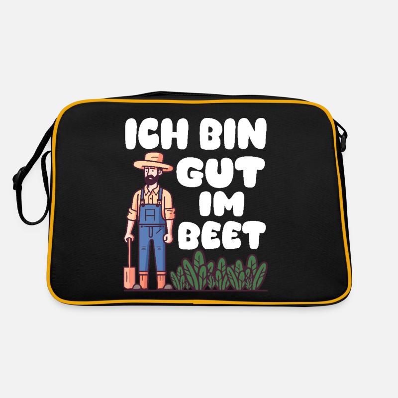 Ich bin gut im Beet Gärtner Wortspiel Gartenfreund Retro Tasche