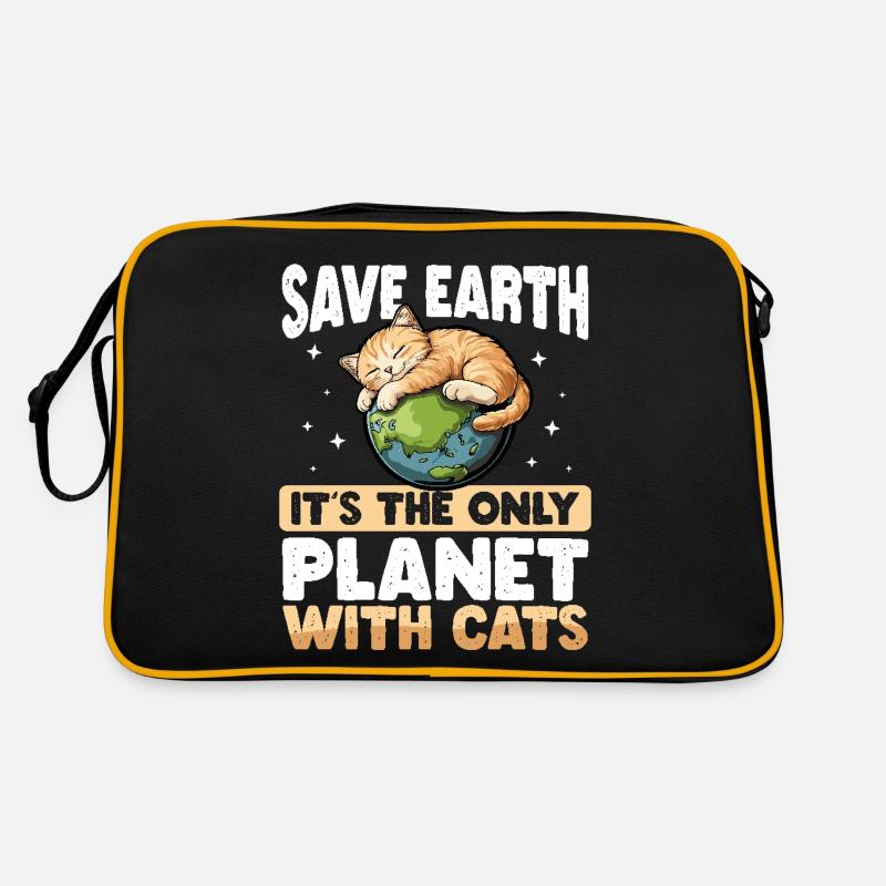 Ist der einzige Planet mit Katzen Earth Day Retro Tasche