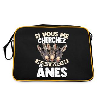 Si vous me cherchez, je suis avec les ânes - Sac Retro - noir/or - Dos