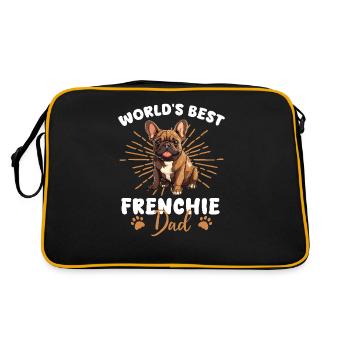 Bouledogue Français Chien Frenchie Papa - Sac Retro - noir/or - Dos