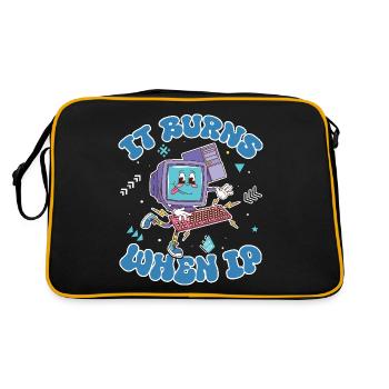 Funny saying "It Burns when I Pee"! - Retro Bag - black/gold - Back