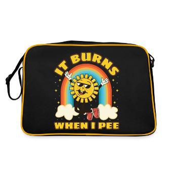 Funny saying "It Burns when I Pee"! - Retro Bag - black/gold - Back