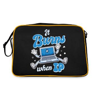 Funny saying "It Burns when I Pee"! - Retro Bag - black/gold - Back