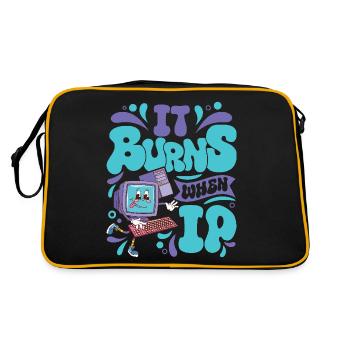 Funny saying "It Burns when I Pee"! - Retro Bag - black/gold - Back