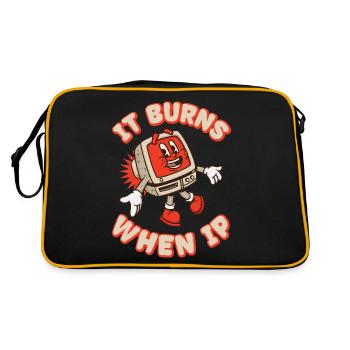 Funny saying "It Burns when I Pee"! - Retro Bag - black/gold - Back
