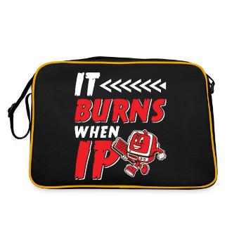 Funny saying "It Burns when I Pee"! - Retro Bag - black/gold - Back