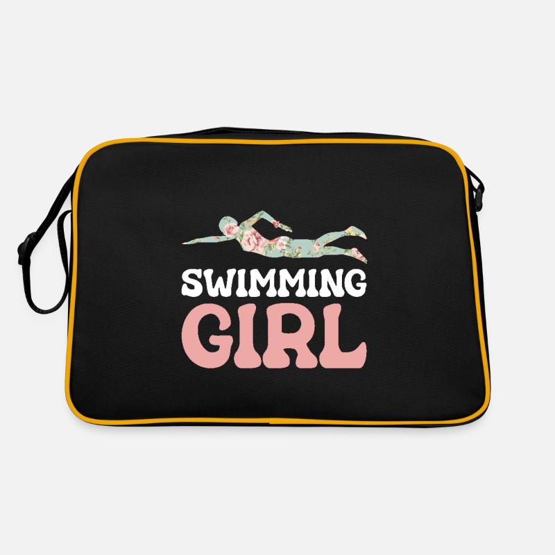Schwimmen Mädchen Meer Schwimmer Retro Tasche