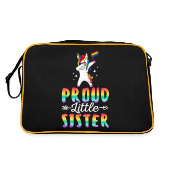 LGBTQ Stolz Regenbogenflagge Gleichheit Stolzes - Retro Tasche - Schwarz/Gold - Hinten