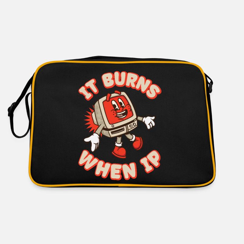 Funny saying "It Burns when I Pee"! Sarcastic Retro Bag