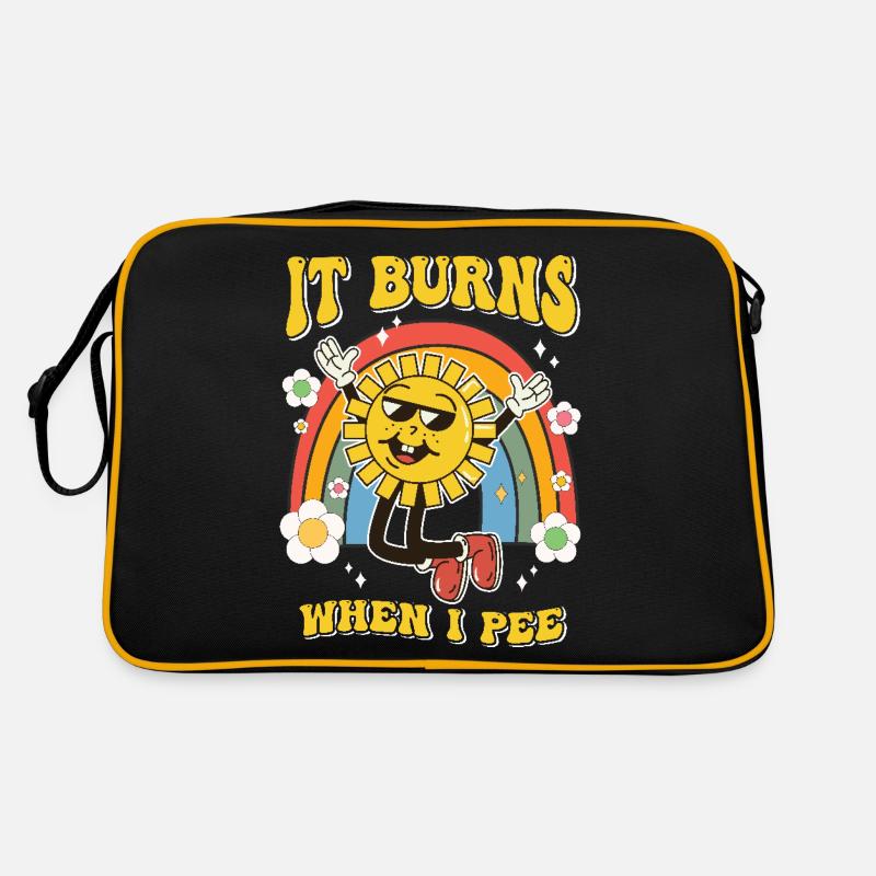 Funny saying "It Burns when I Pee"! Sarcastic Retro Bag