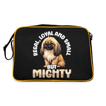 Pekingese Regal Loyal and Small but Mighty Dog - Retro Bag - black/gold - Back