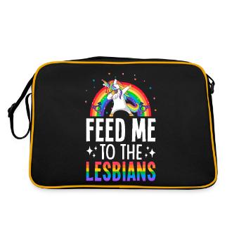 Feed Me To The Lesbians Lesbian Pride LGBTQ - Retro Bag - black/gold - Back
