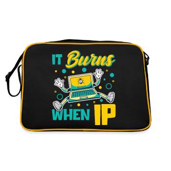 Lustiger Spruch "It Burns when i Pee"! - Sac Retro - noir/or - Dos
