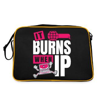 Funny saying "It Burns when I Pee"! - Retro Bag - black/gold - Back