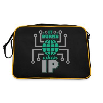 Funny saying "It Burns when I Pee"! - Retro Bag - black/gold - Back