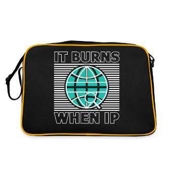 Funny saying "It Burns when I Pee"! - Retro Bag - black/gold - Back