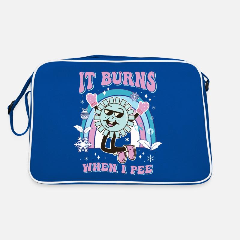 Winter Edition "It Burns when i Pee"! sarcastic Retro Bag