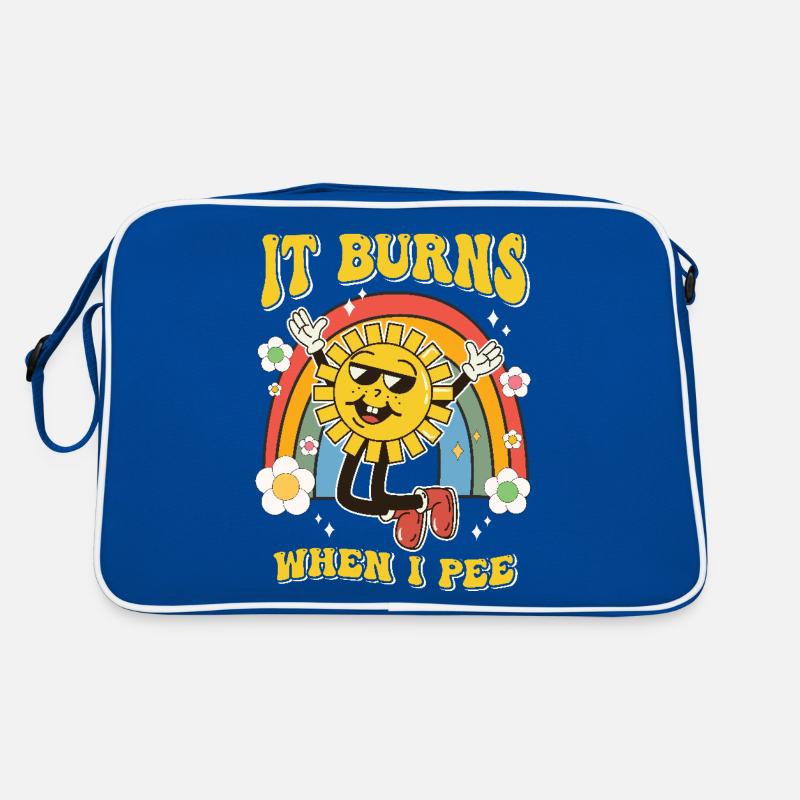 Lustiger Spruch "It Burns when i Pee"! Retro Tasche