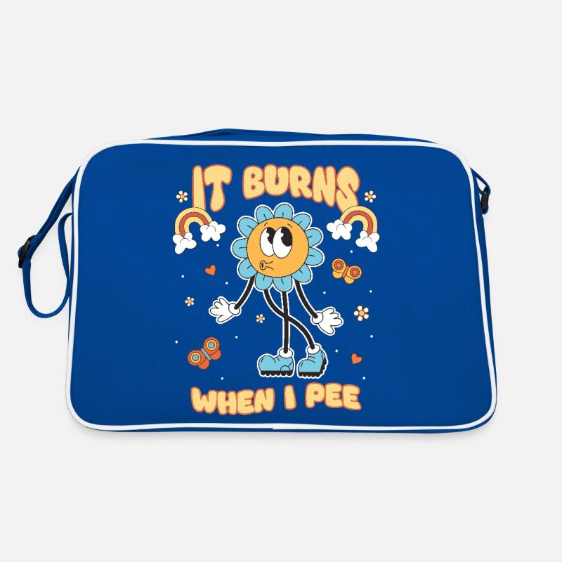 Lustiger Spruch "It Burns when i Pee"! Retro Tasche