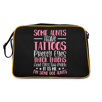 tantes tatouages jolies yeux cuisses épaisses - Sac Retro - noir/or - Dos