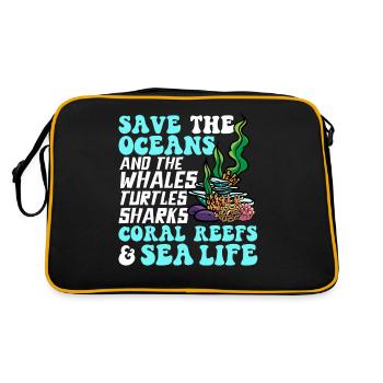 Sauvez les océans, les récifs coralliens, la vie marine - Sac Retro - noir/or - Dos