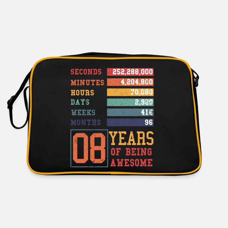 8 ans ! Cadeau d’anniversaire pour 8 ans Sac Retro
