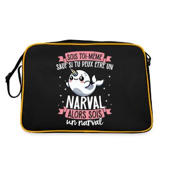 Sei du selbst, es sei denn, du kannst ein Narval - Retro Tasche - Schwarz/Gold - Hinten
