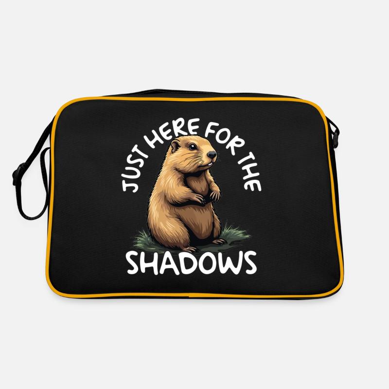 Just Here For The Shadows Funny Groundhog Day Retro Bag