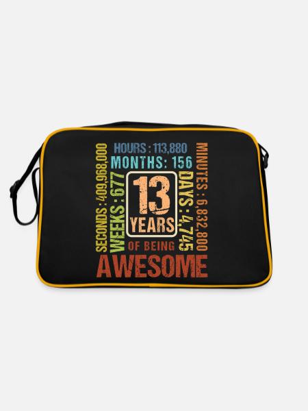 13 years old! Birthday Gift 13th Birthday - Retro Bag - black/gold - Back